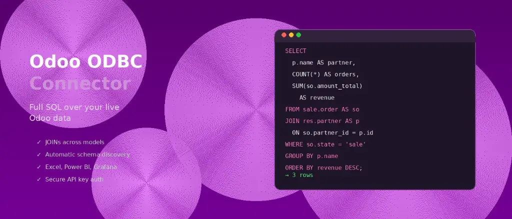 Odoo ODBC Connector — Desktop